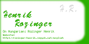 henrik rozinger business card